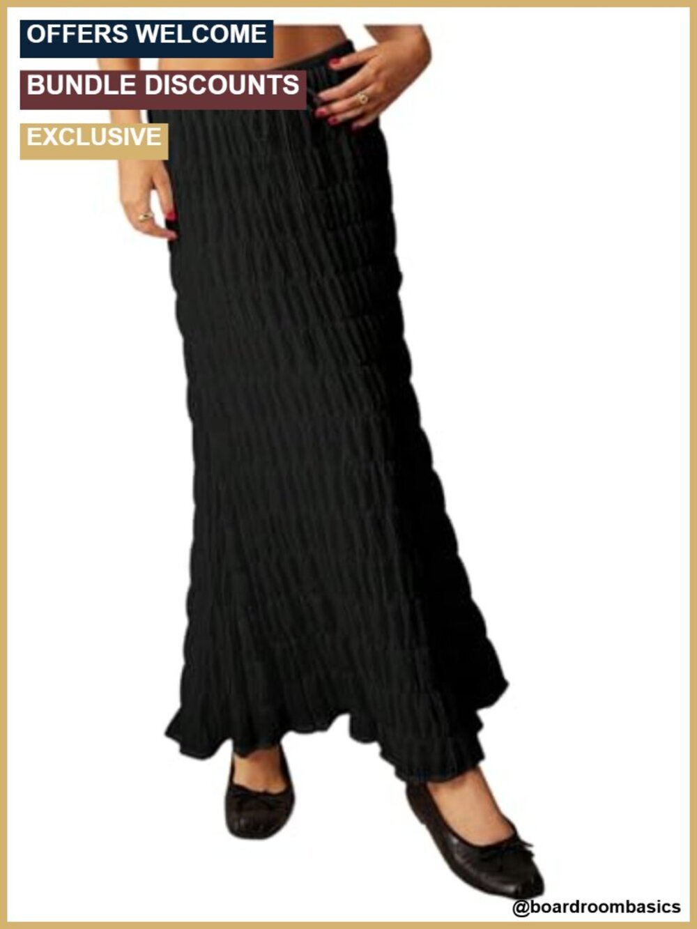 Textured Maxi Skirt with Shirred Ruffle - Boho Pencil Skirt